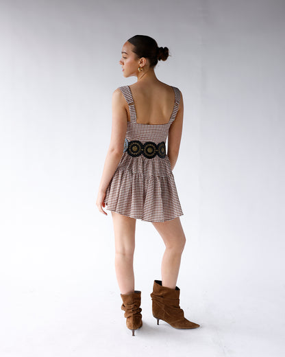 SUGAR MAPLE GINGHAM ROMPER