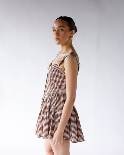 SUGAR MAPLE GINGHAM ROMPER