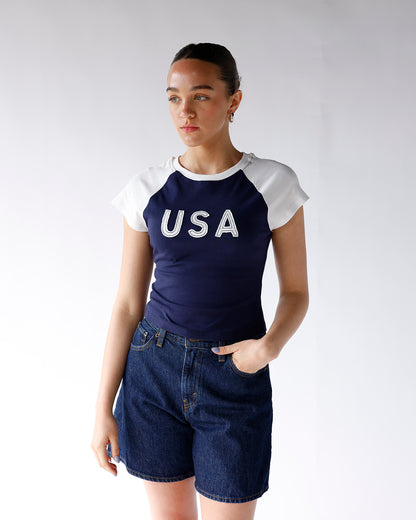 USA RAGLAN BABY TEE