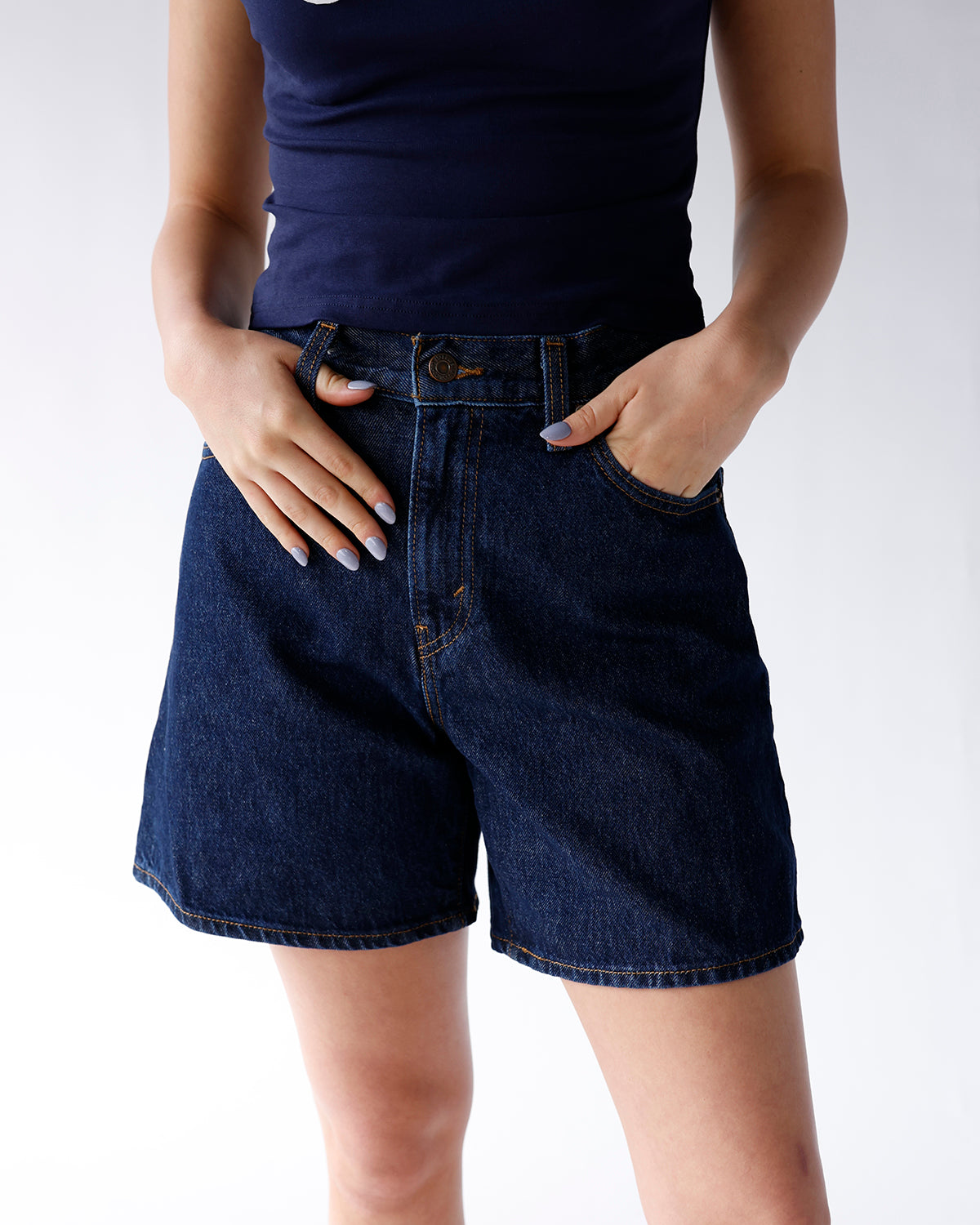 dark wash high rise baggy denim shorts levis high rise baggy denim shorts in dark wash remember together