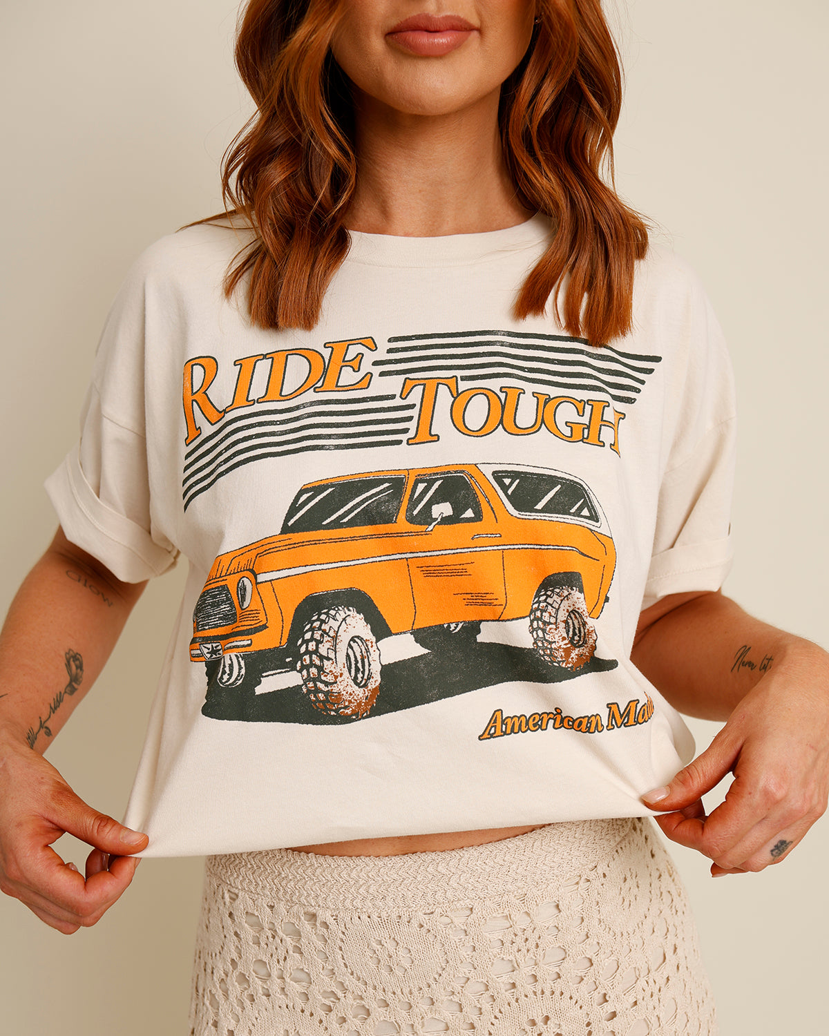 white ride tough graphic tee 
