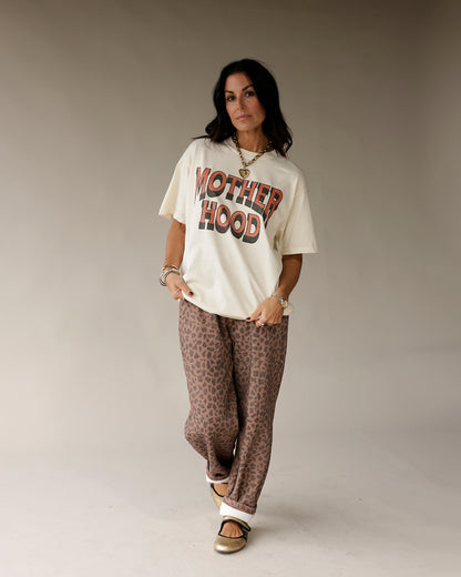 Salty Babe Threads Motherhood vintage graphic tee in cream with retro red lettering