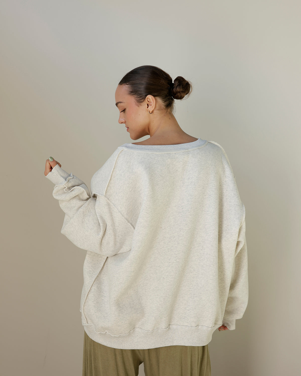 JESUS + GOD IS GOOD SPLIT NECK REVERSIBLE SWEATSHIRT