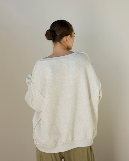 JESUS + GOD IS GOOD SPLIT NECK REVERSIBLE SWEATSHIRT