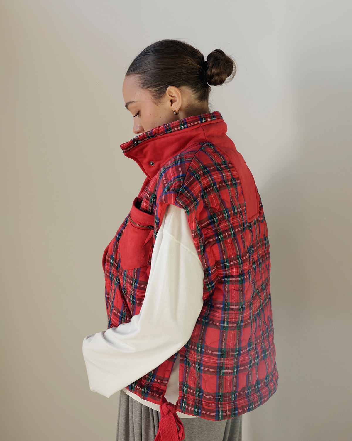 CHRISTMAS COZY PLAID OVERSIZED VEST