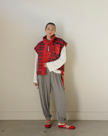 CHRISTMAS COZY PLAID OVERSIZED VEST
