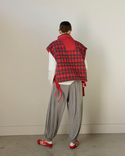 CHRISTMAS COZY PLAID OVERSIZED VEST