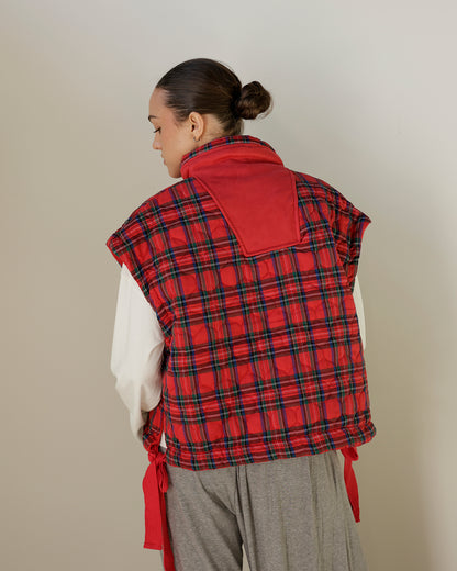 CHRISTMAS COZY PLAID OVERSIZED VEST