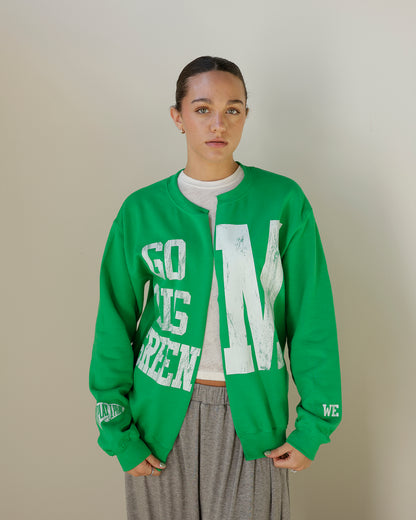 GO BIG GREEN MU CARDIGAN SWEATSHIRT