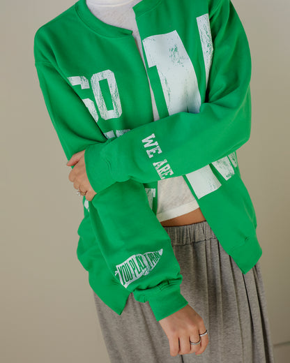 GO BIG GREEN MU CARDIGAN SWEATSHIRT