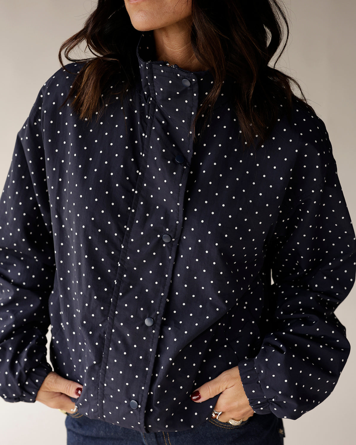 LOTS OF DOTS WINDBREAKER X NAVY