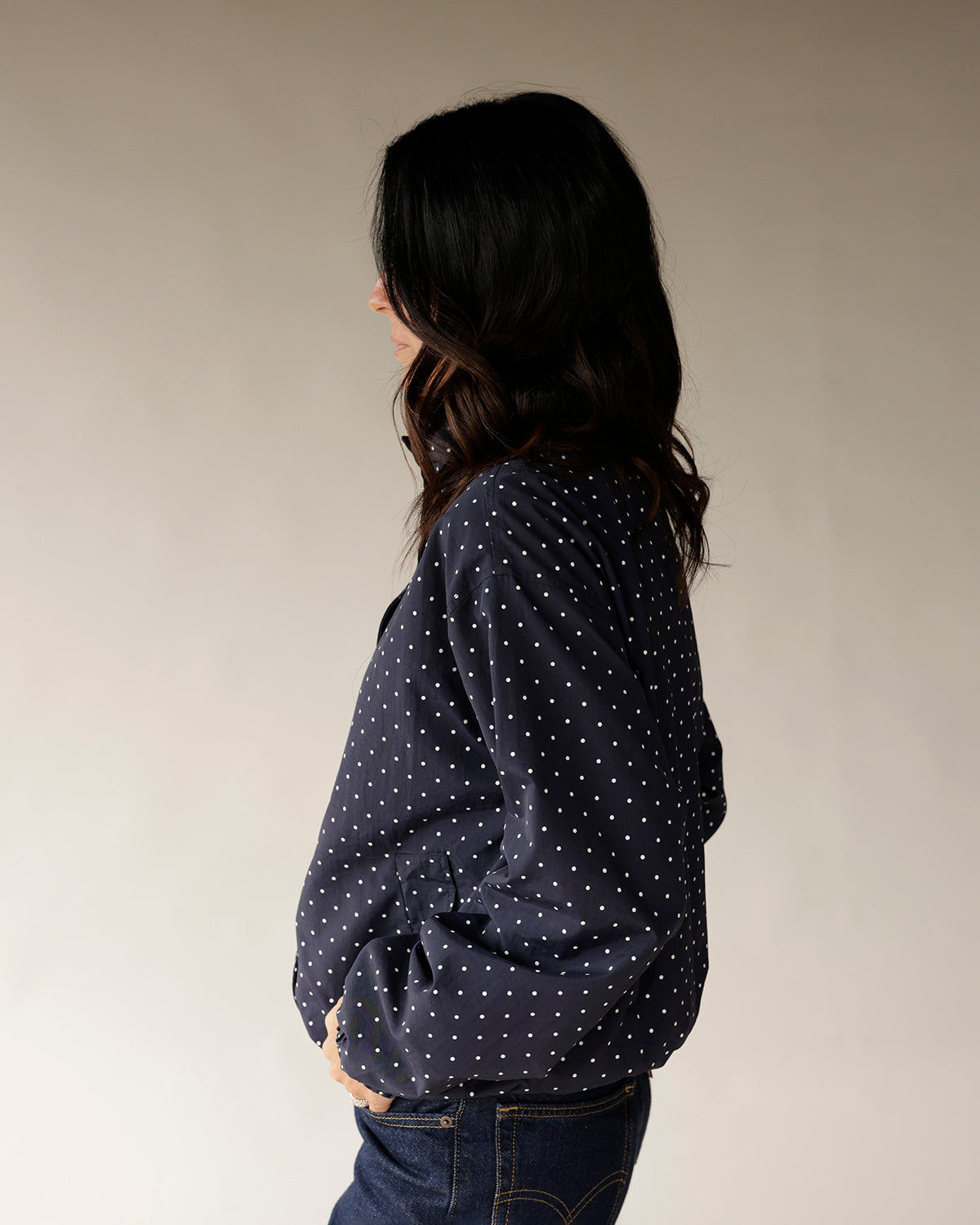 LOTS OF DOTS WINDBREAKER X NAVY
