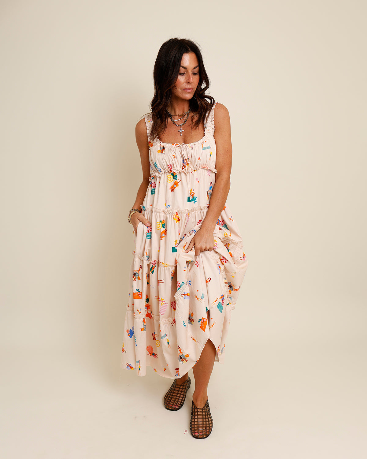 LANAI TIERED MIDI DRESS