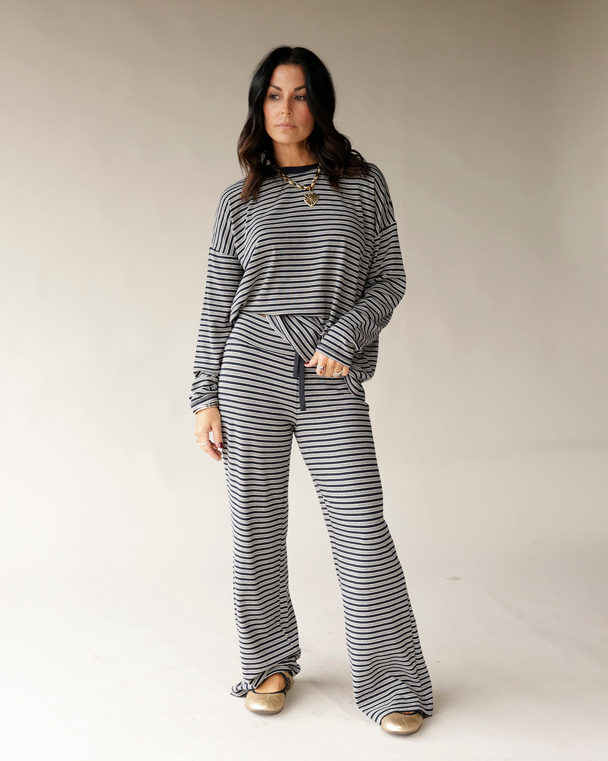 COZY COOL MORNINGS STRIPED LOUNGE PANT