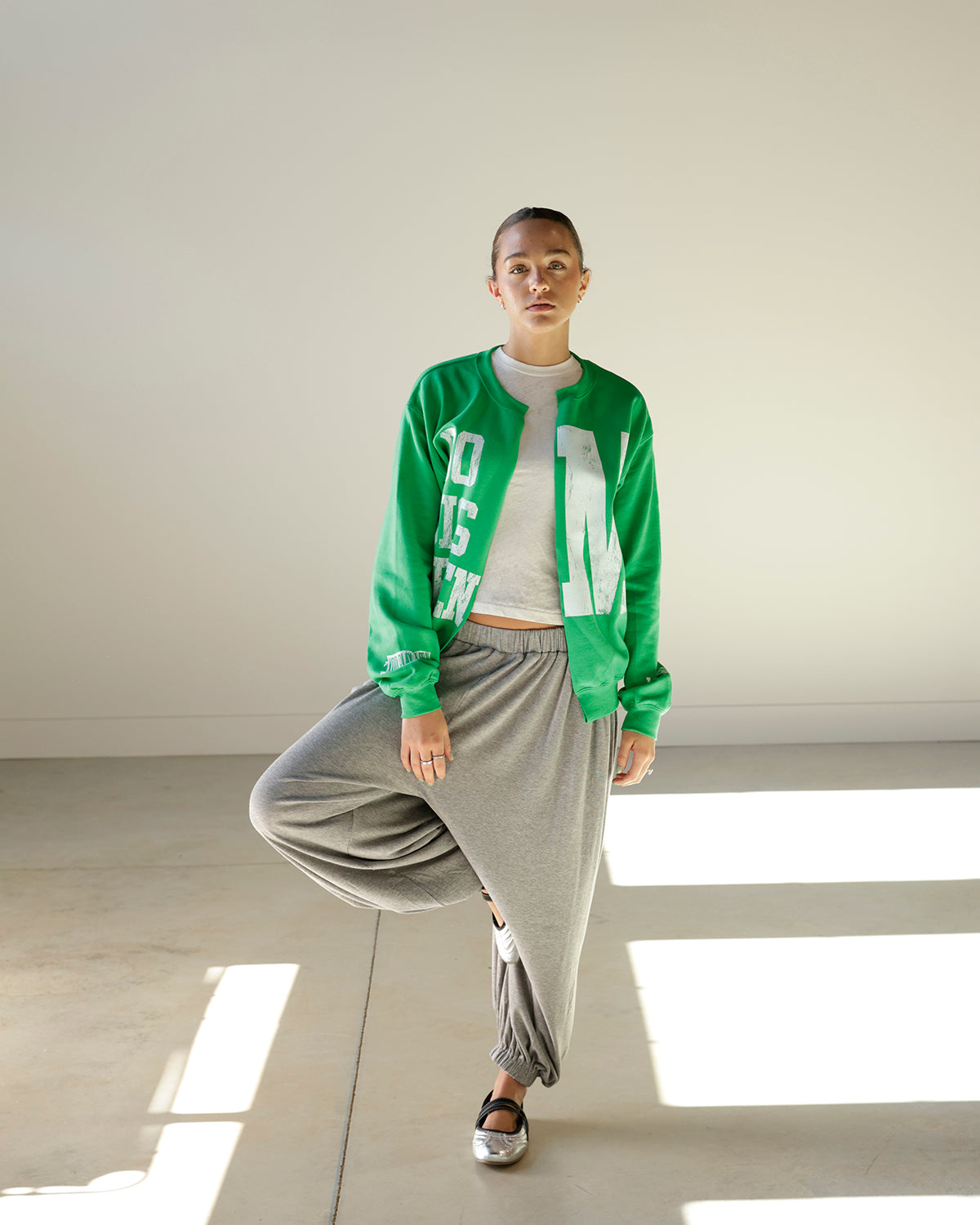 GO BIG GREEN MU CARDIGAN SWEATSHIRT