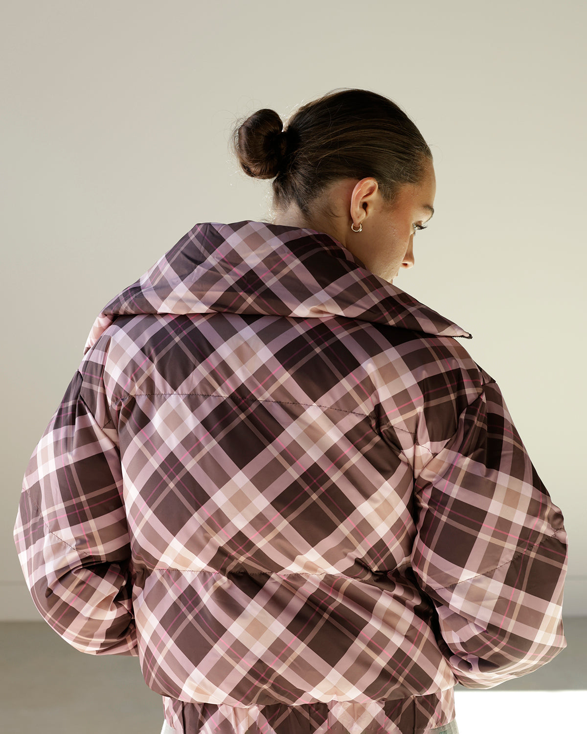 PINKY PROMISE PLAID PUFFER JACKET