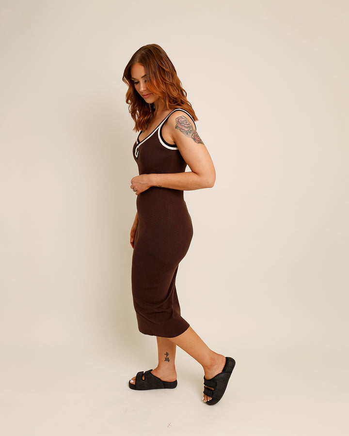 CYPRESS RIBBED BODYCON MIDI DRESS