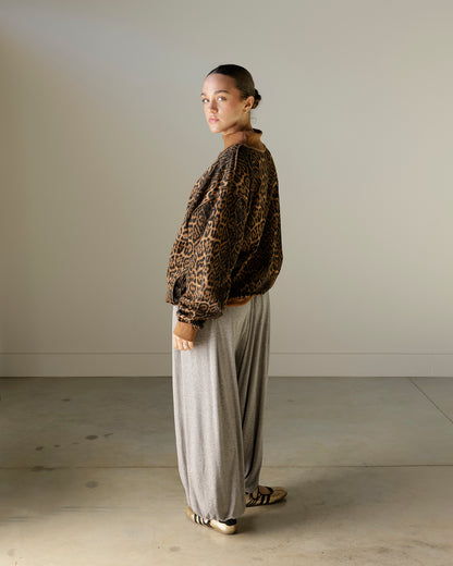 STATEMENT LEOPARD MOCK NECK SWEATSHIRT