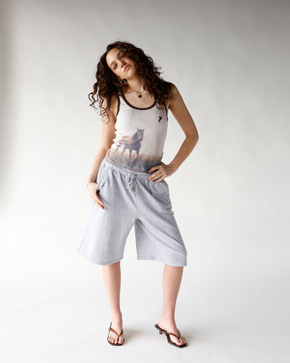 READY TO UNWIND SWEATSHORTS X HEATHER GREY