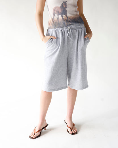 READY TO UNWIND SWEATSHORTS X HEATHER GREY