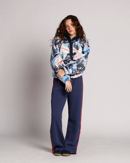 FREE PEOPLE HIT THE SLOPES PRINTED FLEECE JACKET X ALPINE COMBO