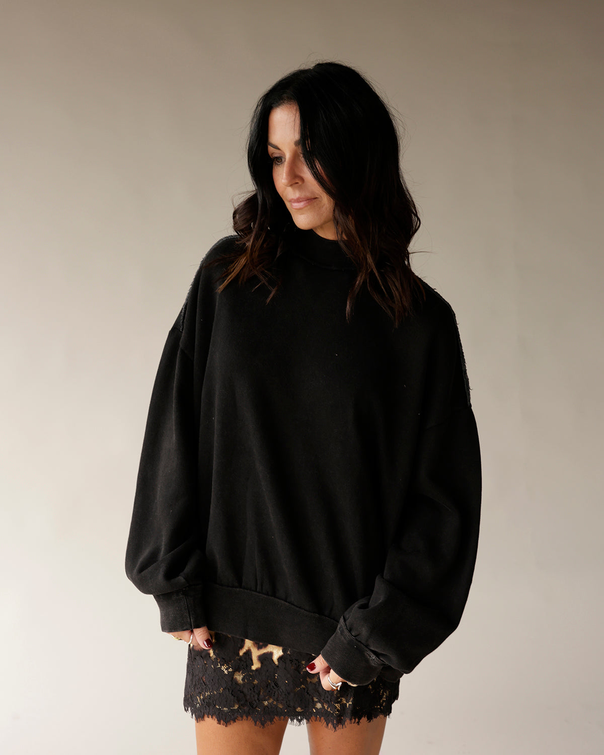 STAPLE MINI MOCKNECK SWEATSHIRT X BLACK