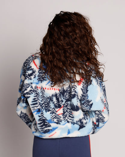 FREE PEOPLE HIT THE SLOPES PRINTED FLEECE JACKET X ALPINE COMBO