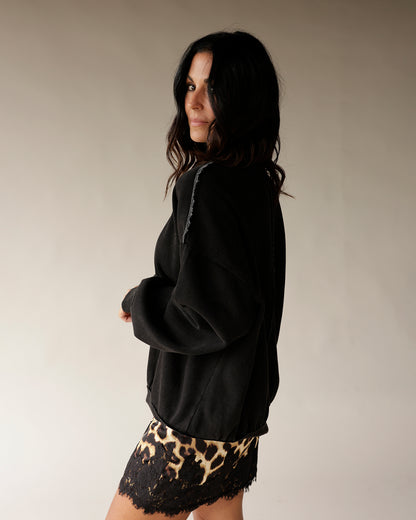 ELEVATOR DISCO CHARLOTTE LEOPARD LACE HEM MINI SKIRT