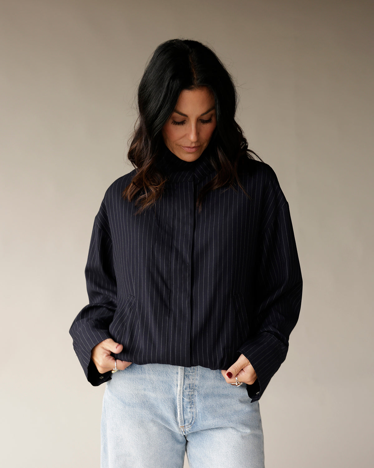 NIA GEORGIANA PINSTRIPE JACKET