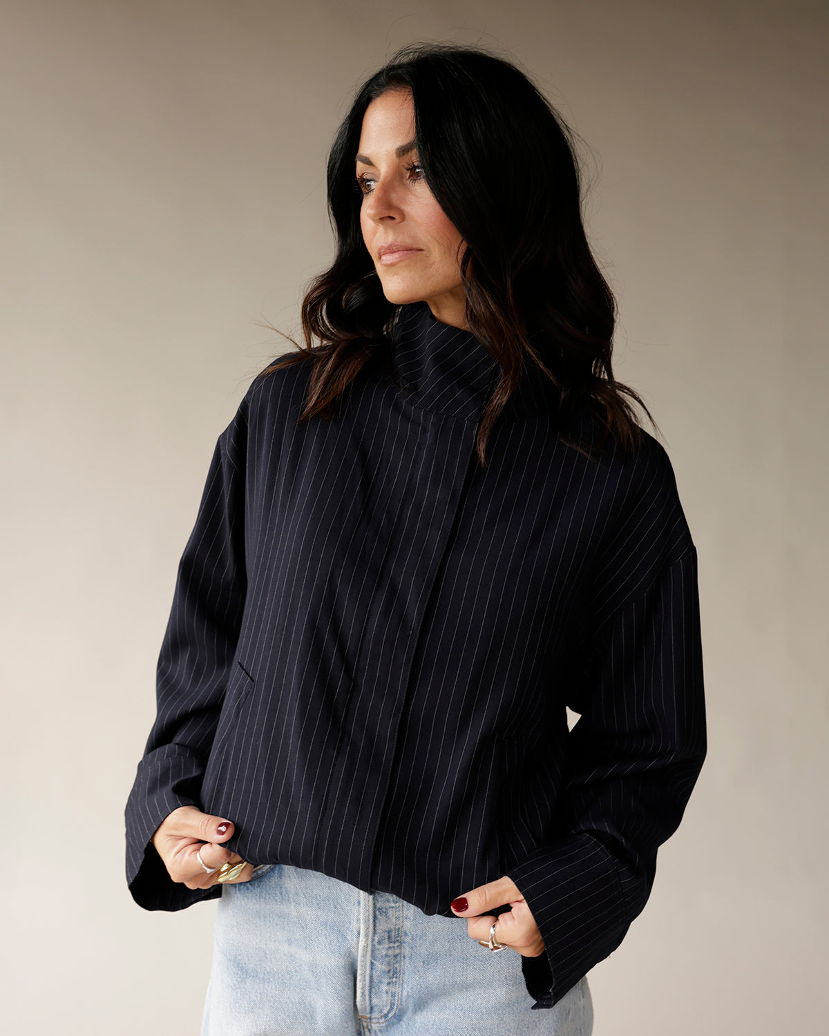 NIA GEORGIANA PINSTRIPE JACKET