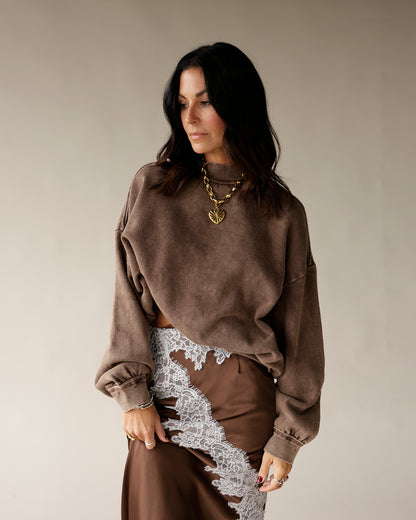 STAPLE MINI MOCKNECK SWEATSHIRT X BROWN