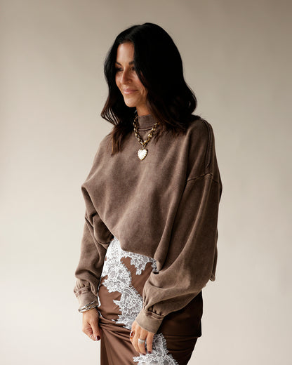 STAPLE MINI MOCKNECK SWEATSHIRT X BROWN
