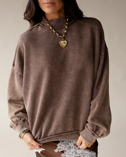 STAPLE MINI MOCKNECK SWEATSHIRT X BROWN