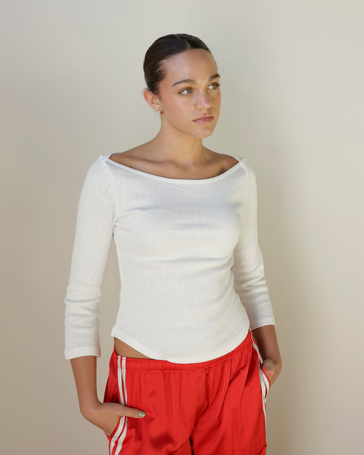 SCOOP OFF THE SHOULDER IVORY TOP