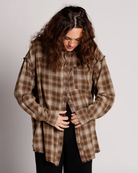 plaid flannel top button up plaid button up brown button up causal top 
