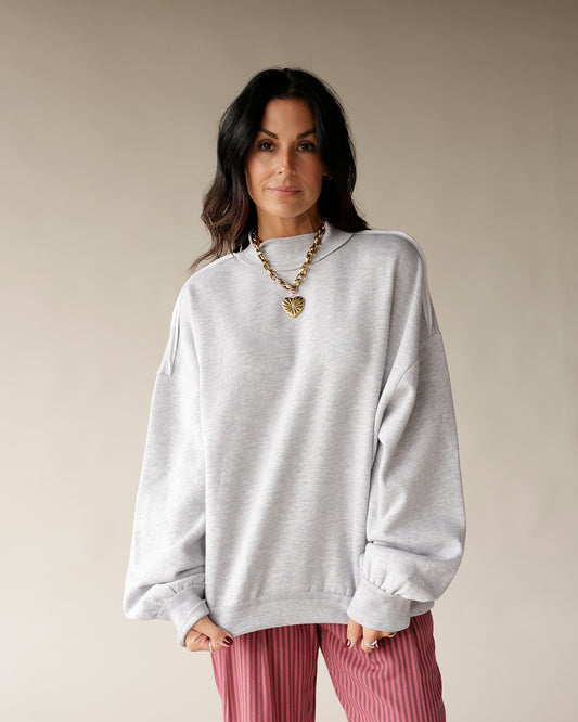 comfy sweatshirt, mock neck oversized sweatshirt classic sweatshirt heather grey sweatshirt lounge attire