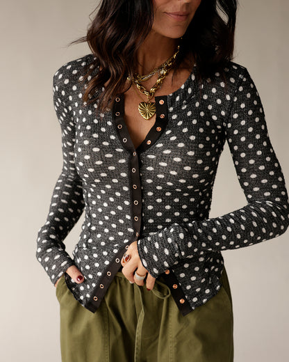 FREE PEOPLE GOING PLACES PRINTED CARDI