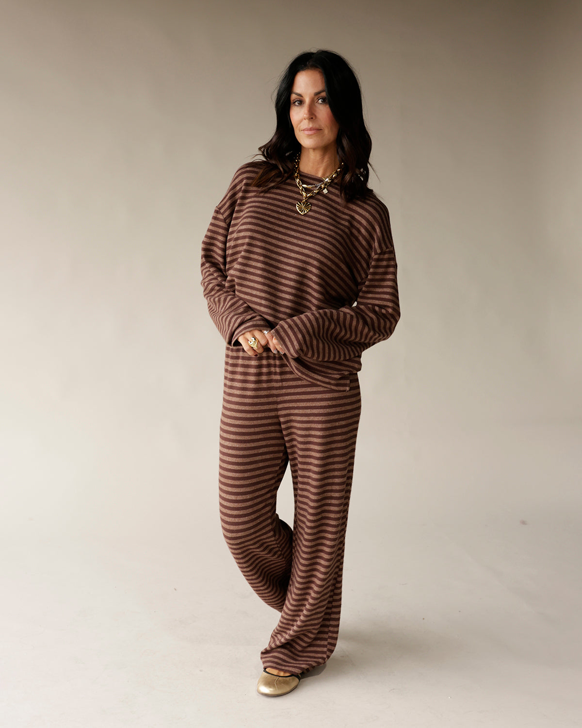 BARE TREE BRANCHES STRIPED LOUNGE PANT