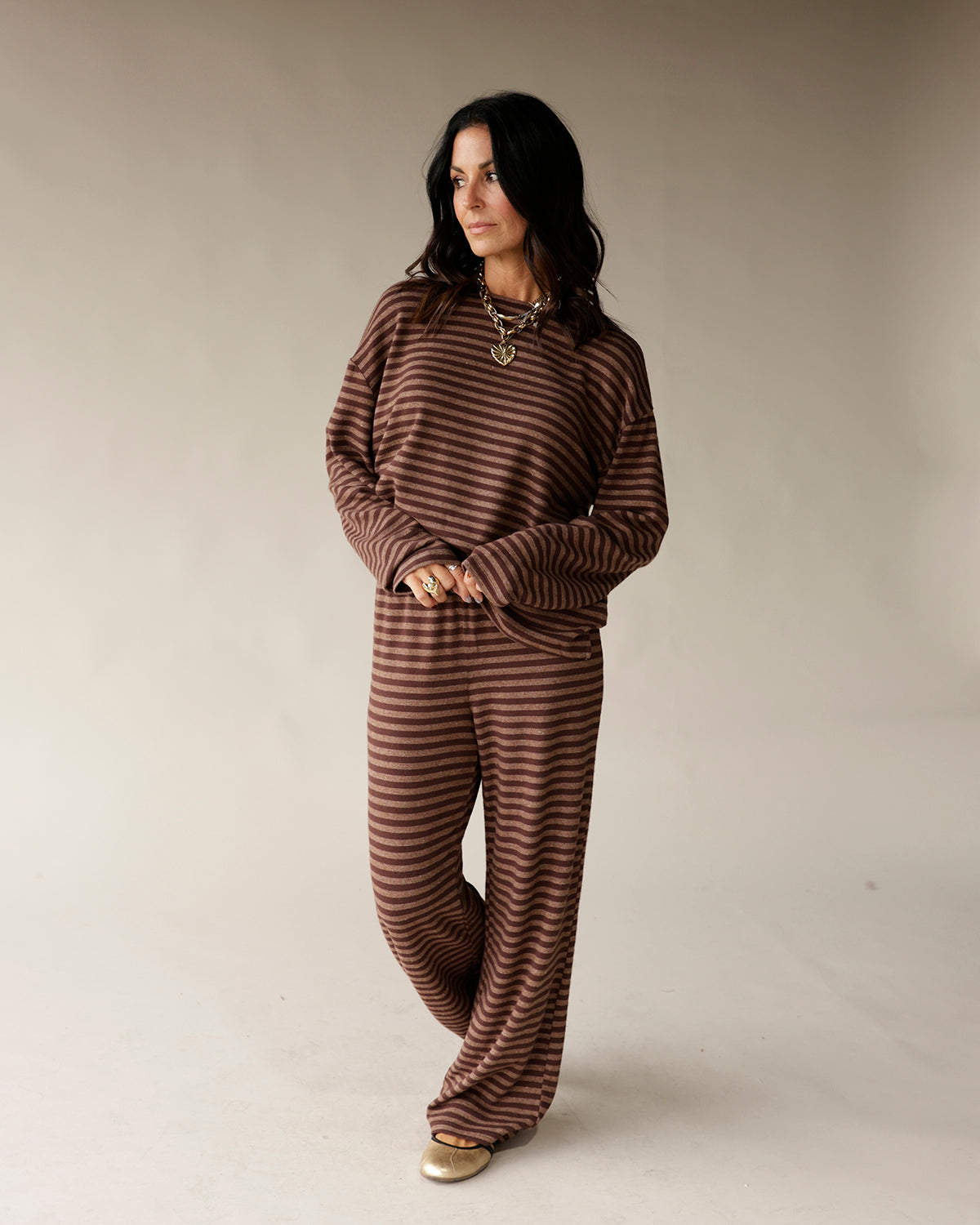 BARE TREE BRANCHES STRIPED LOUNGE PANT