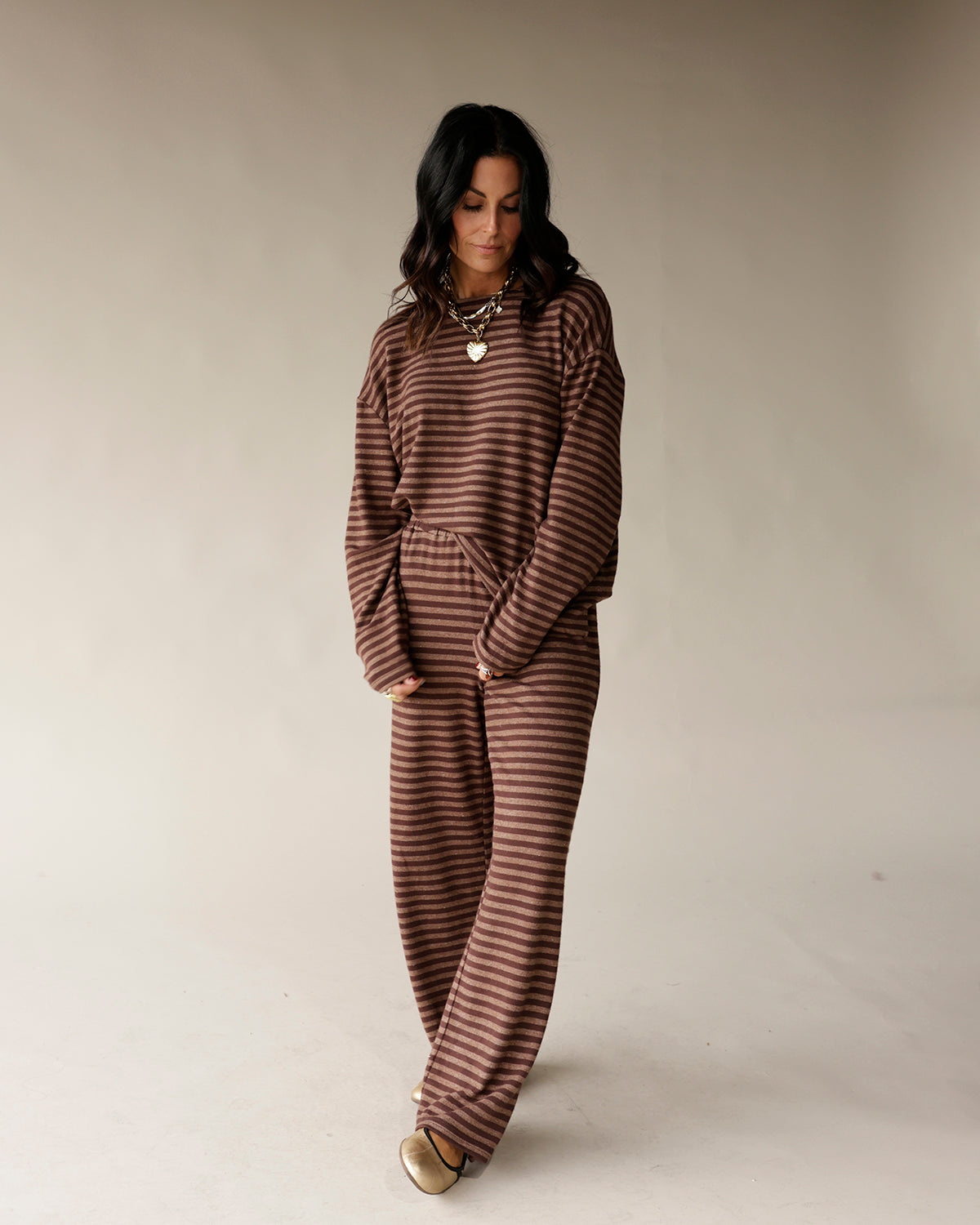 BARE TREE BRANCHES STRIPED LOUNGE PANT