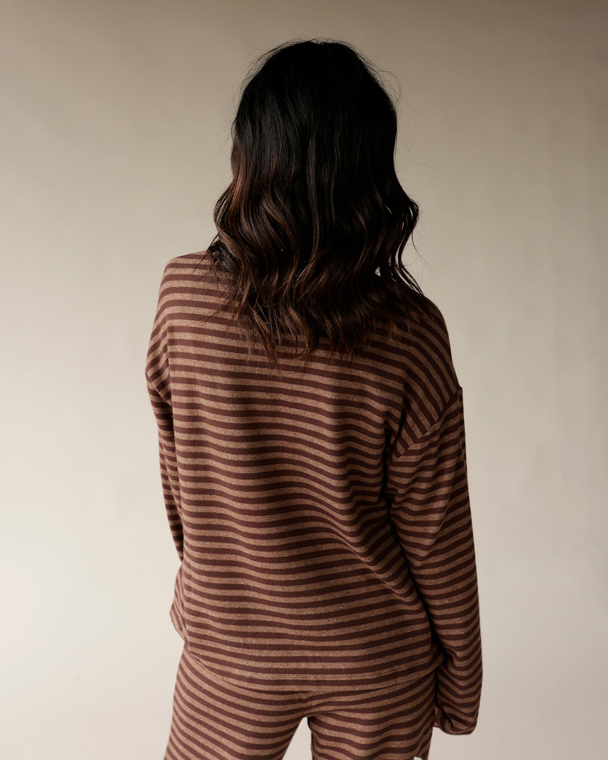 BARE TREE BRANCHES STRIPED LONG SLEEVE TOP