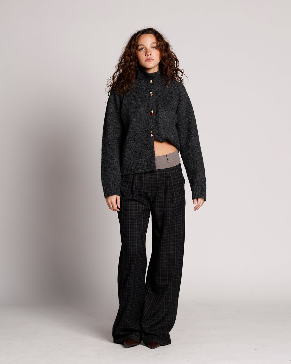 PLAID AFFAIR WIDE LEG PANTS