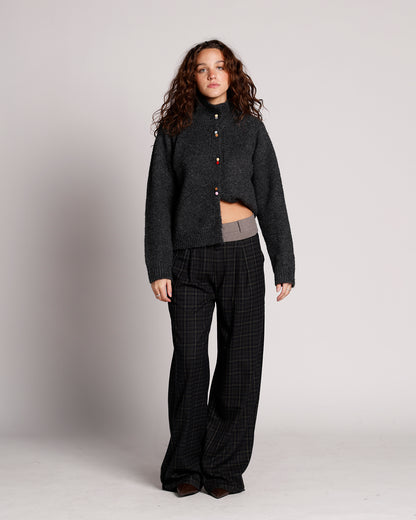 PLAID AFFAIR WIDE LEG PANTS