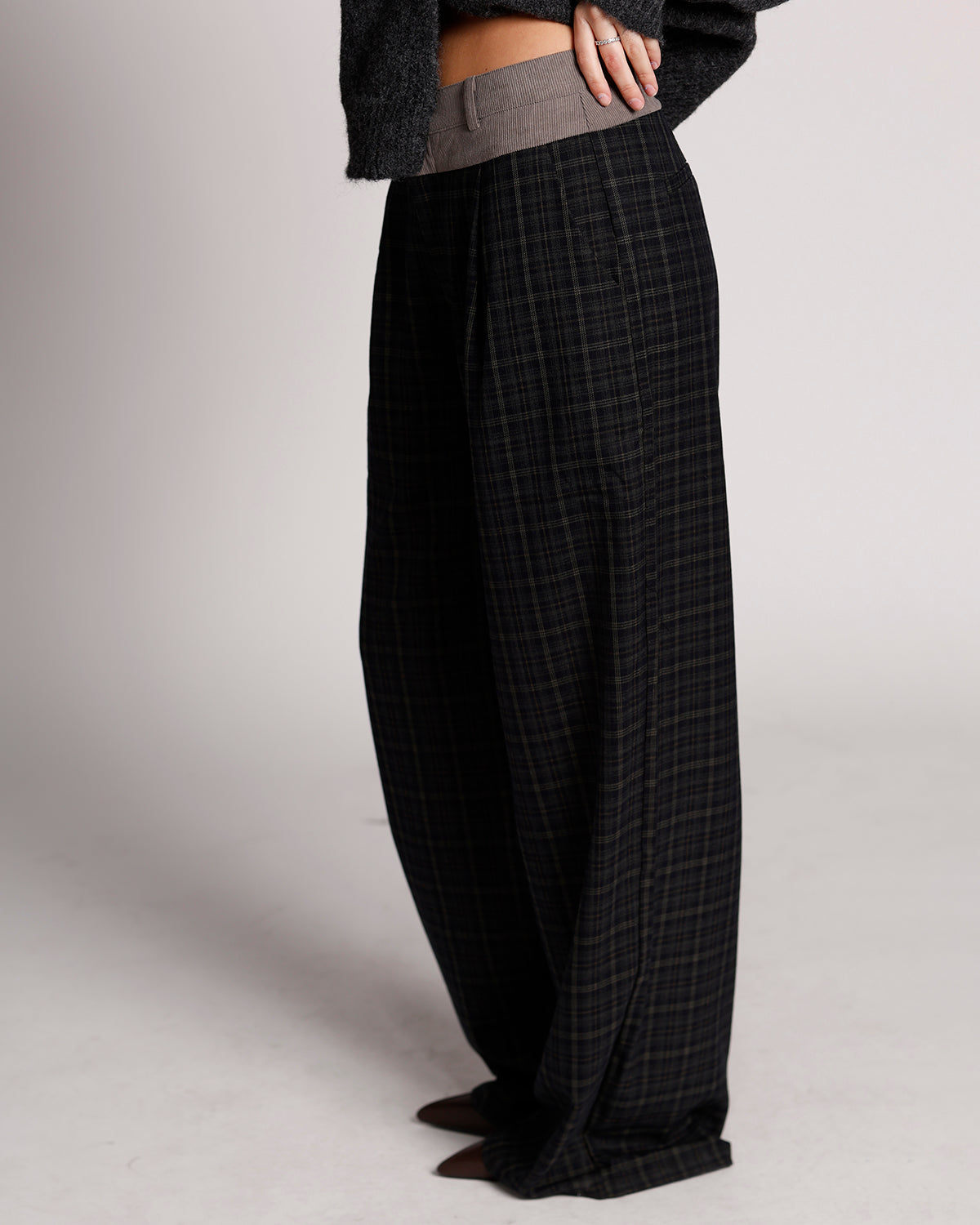 PLAID AFFAIR WIDE LEG PANTS