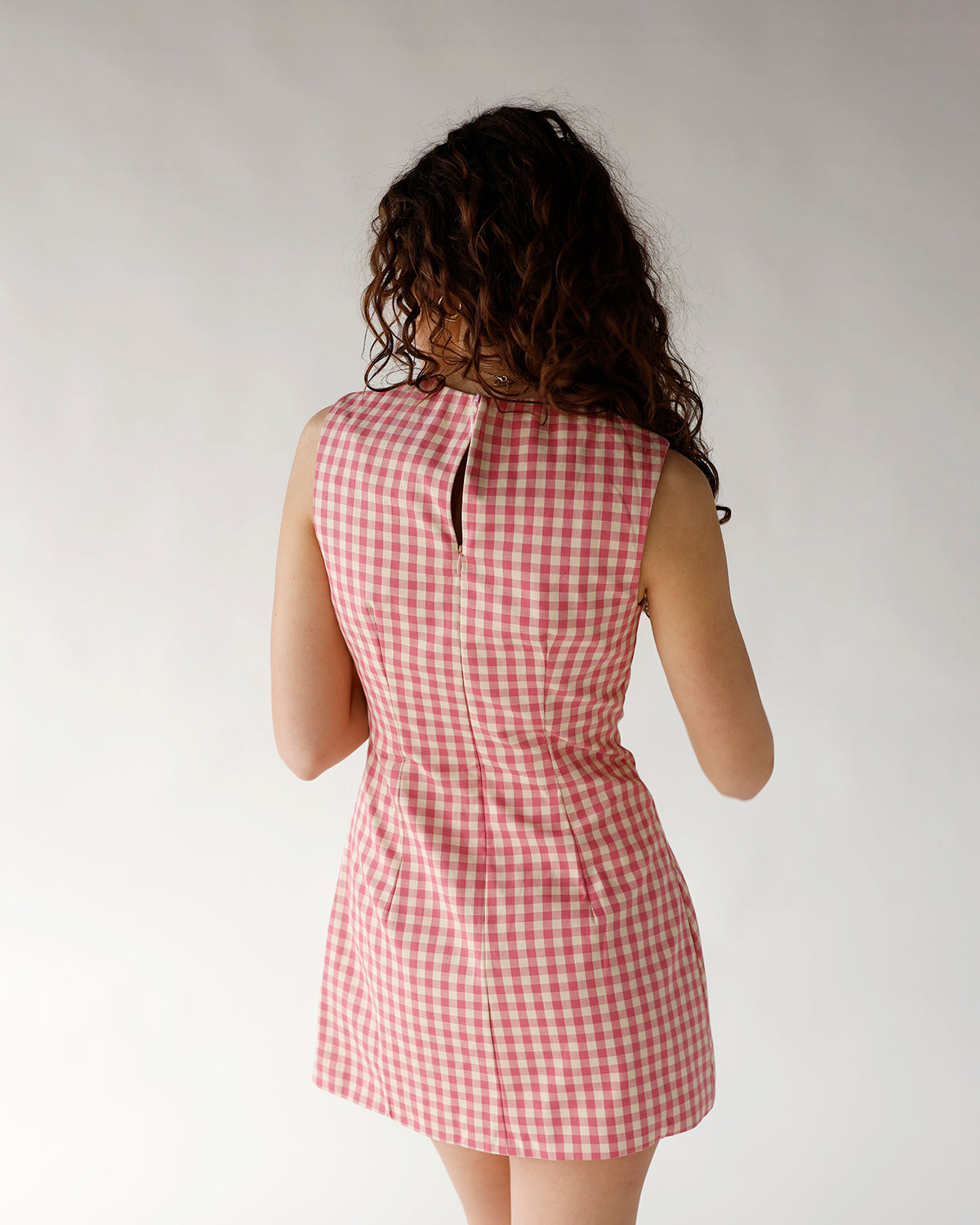 PRETTY IN PINK GINGHAM MINI DRESS
