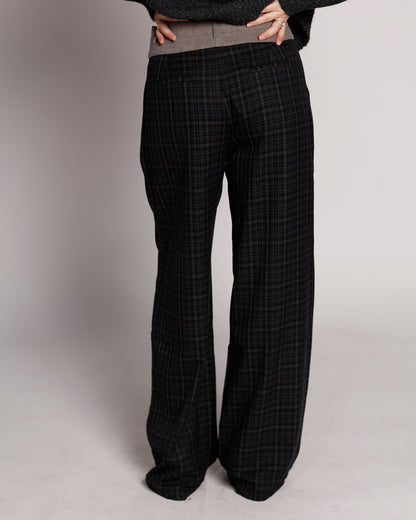 PLAID AFFAIR WIDE LEG PANTS