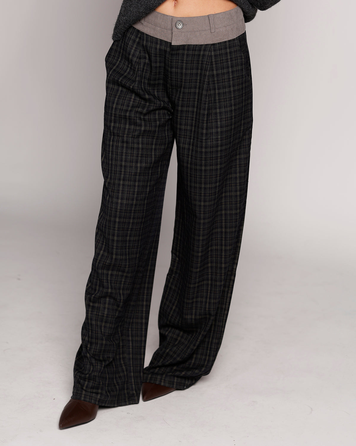 PLAID AFFAIR WIDE LEG PANTS