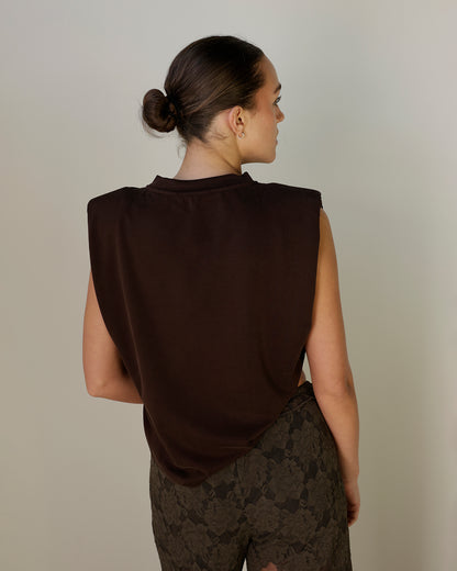 WORK WEAR ON REPEAT SLEEVELESS TOP X BROWN
