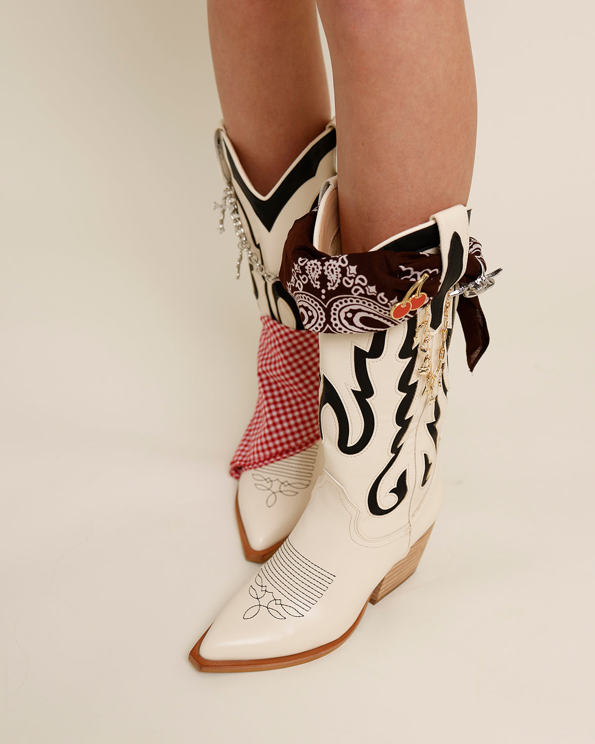 white and black cowgirl boots 