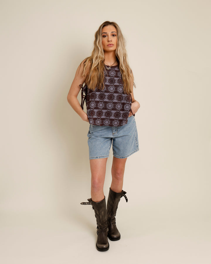 FREE PEOPLE SIDE-TIE TOWEL TERRY TOP